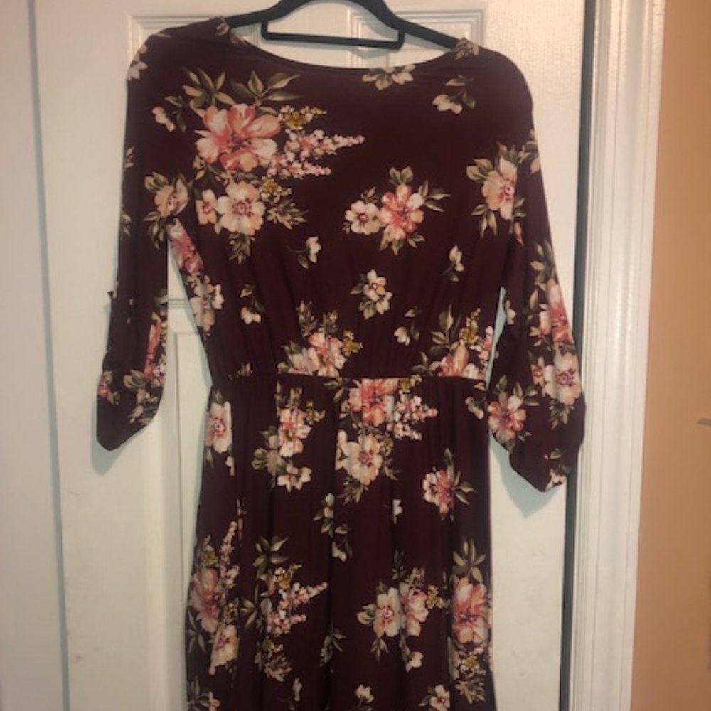 Quarter Sleeve Floral Dress